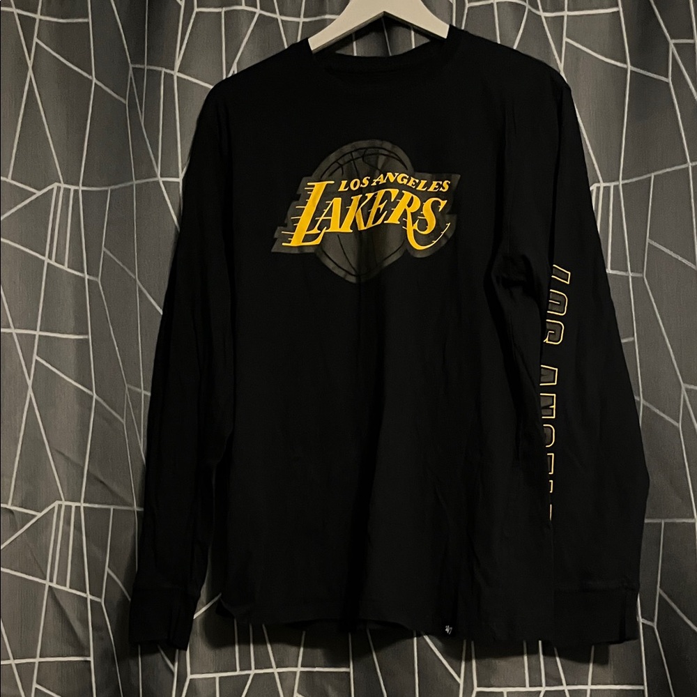 47 Brand Black and Gold Los Angeles Lakers Long Sleeve Tee